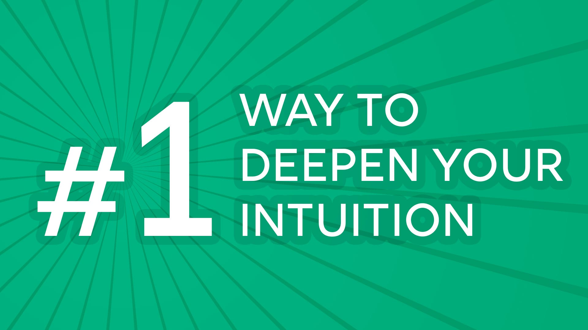 The number one way to deepen your connection to your Intuition that you can begin right now